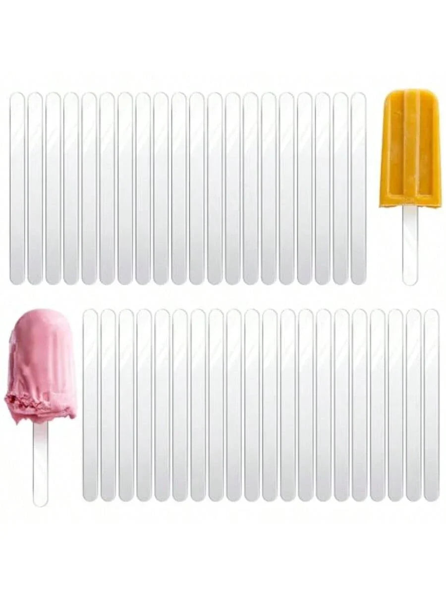 40PCS Reusable Acrylic Popsicle Sticks