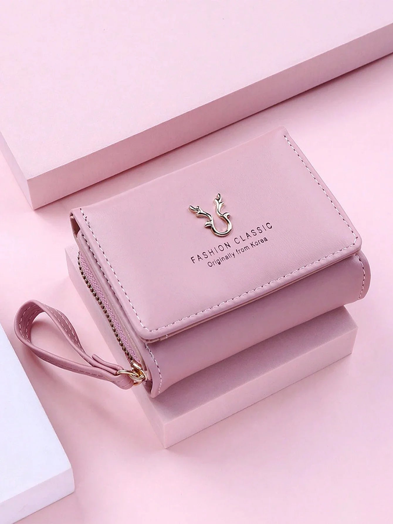 Pink Deer Horn Mini Wallet