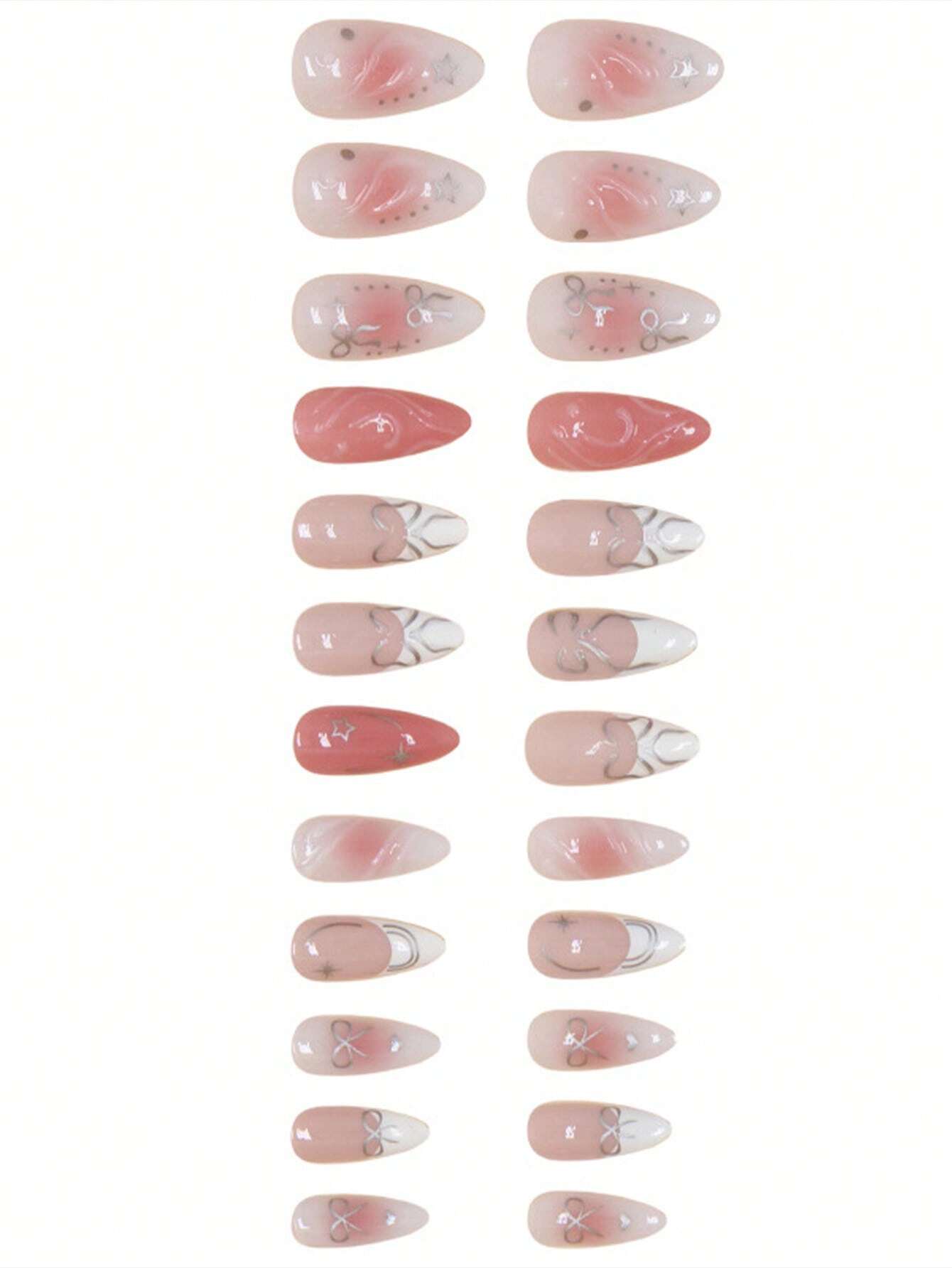 Pink Almond 3D Pressed Nails