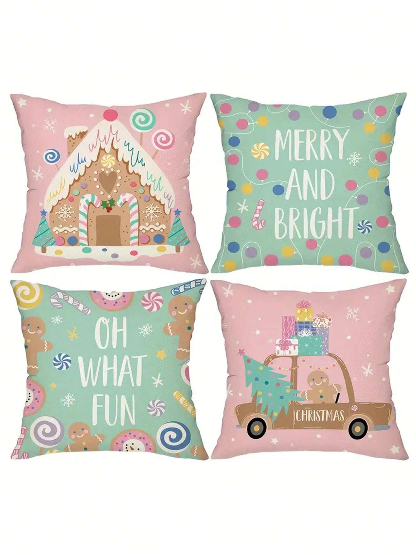 Christmas Gingerbread Pillow Covers