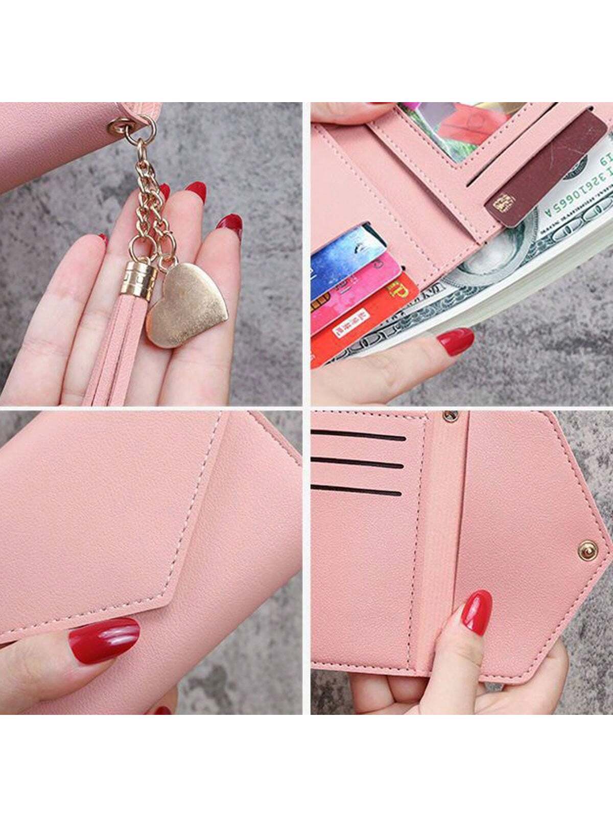 Personalized Heart Tassel Wallet