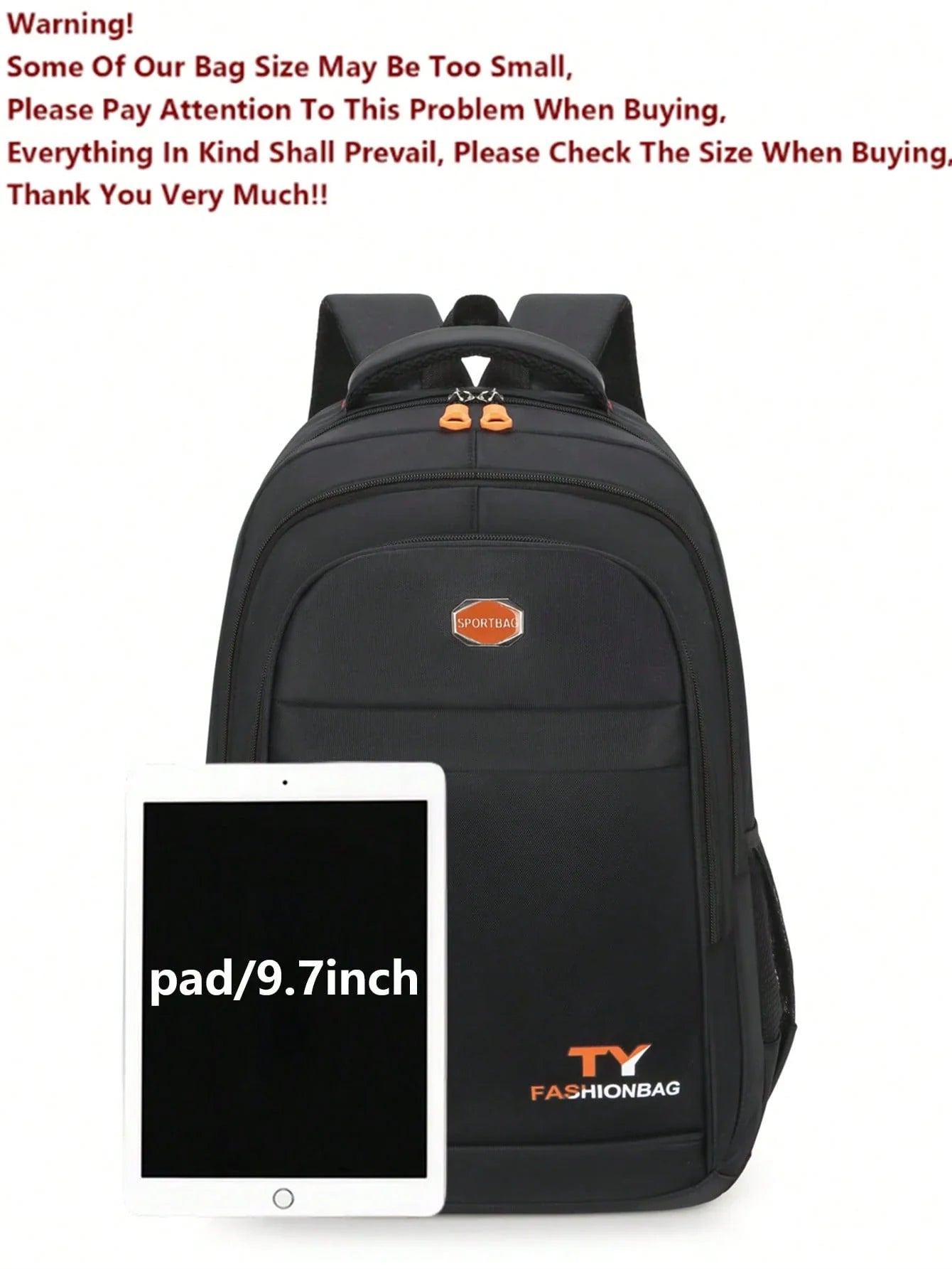 Letter Print Travel Backpack