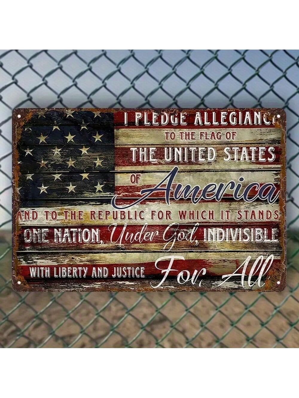 Pledge Allegiance Tin Sign