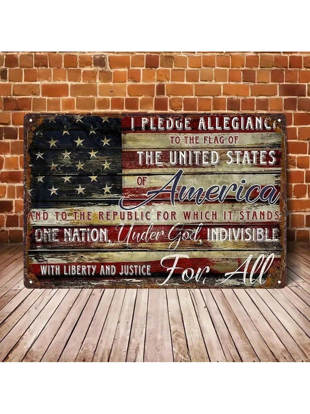 Pledge Allegiance Tin Sign