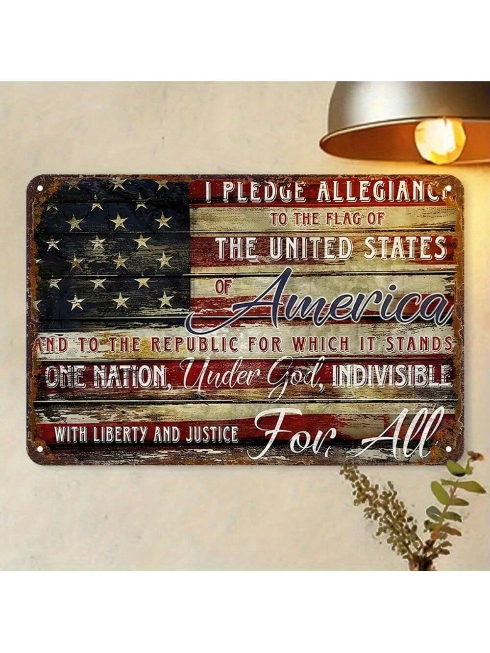 Pledge Allegiance Tin Sign