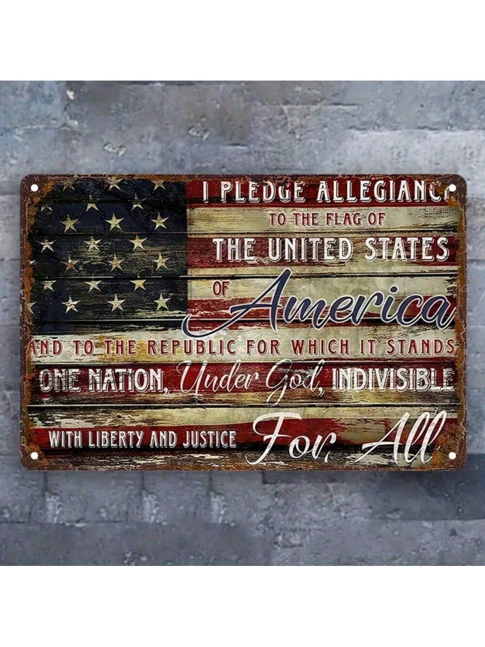 Pledge Allegiance Tin Sign