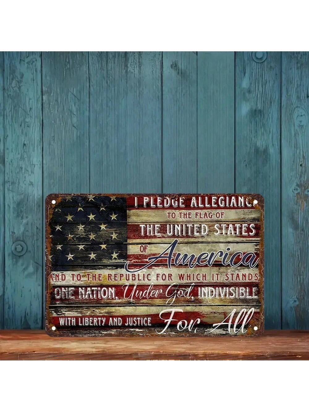 Pledge Allegiance Tin Sign