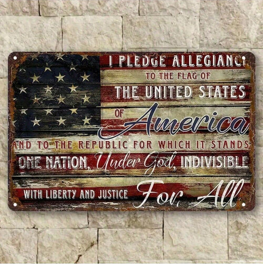 Pledge Allegiance Tin Sign
