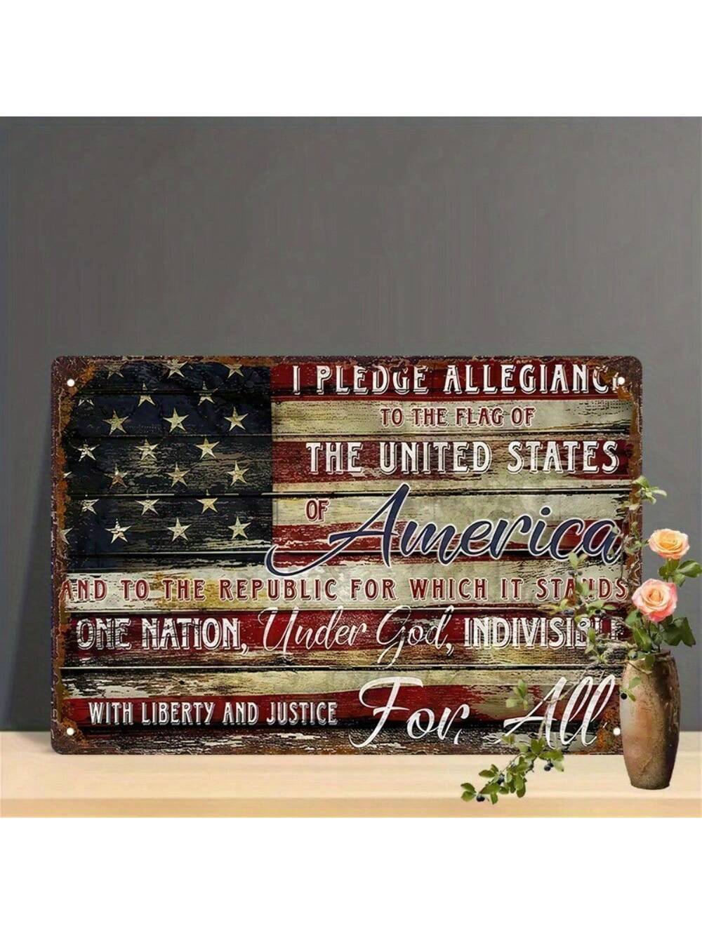 Pledge Allegiance Tin Sign