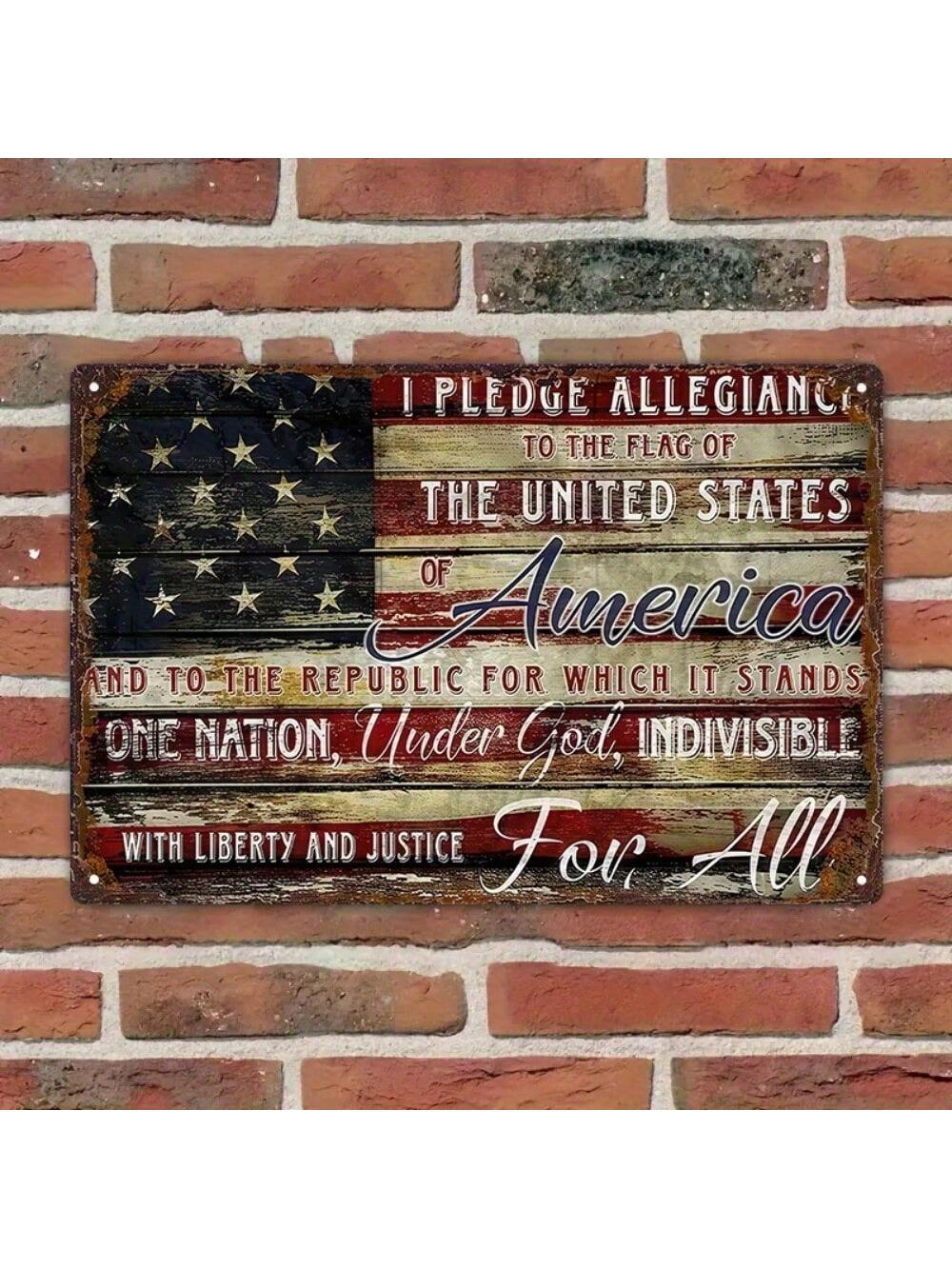 Pledge Allegiance Tin Sign
