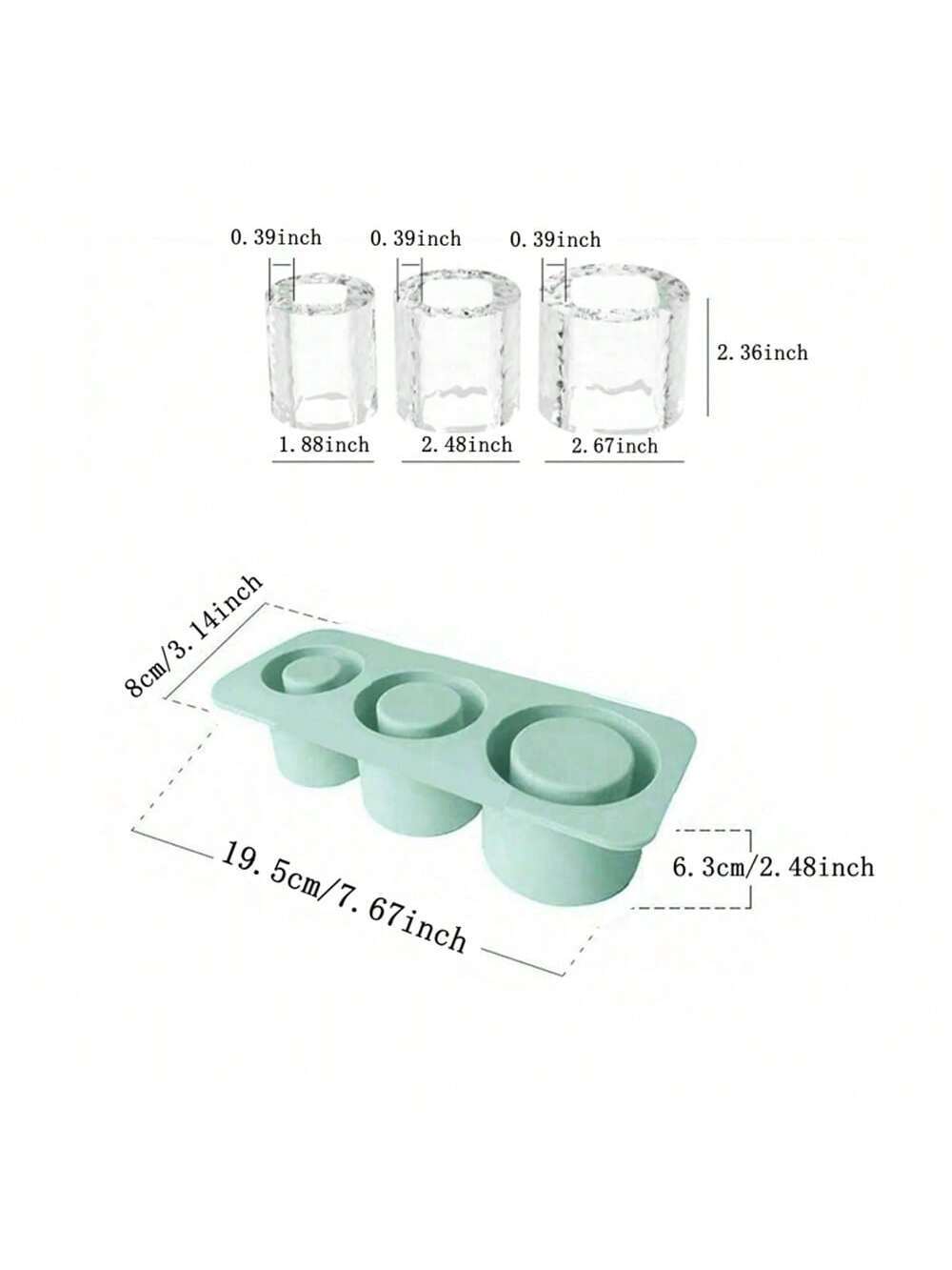 Green Silicone Ice Cylinder Tray