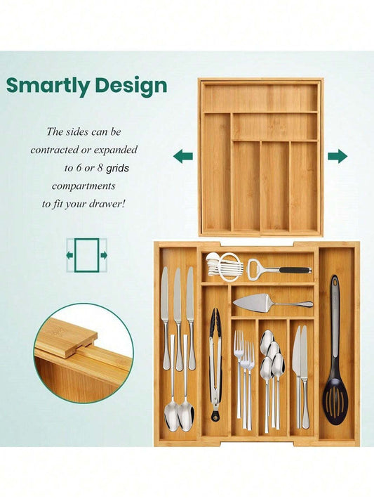 Adjustable Bamboo Drawer Organizer