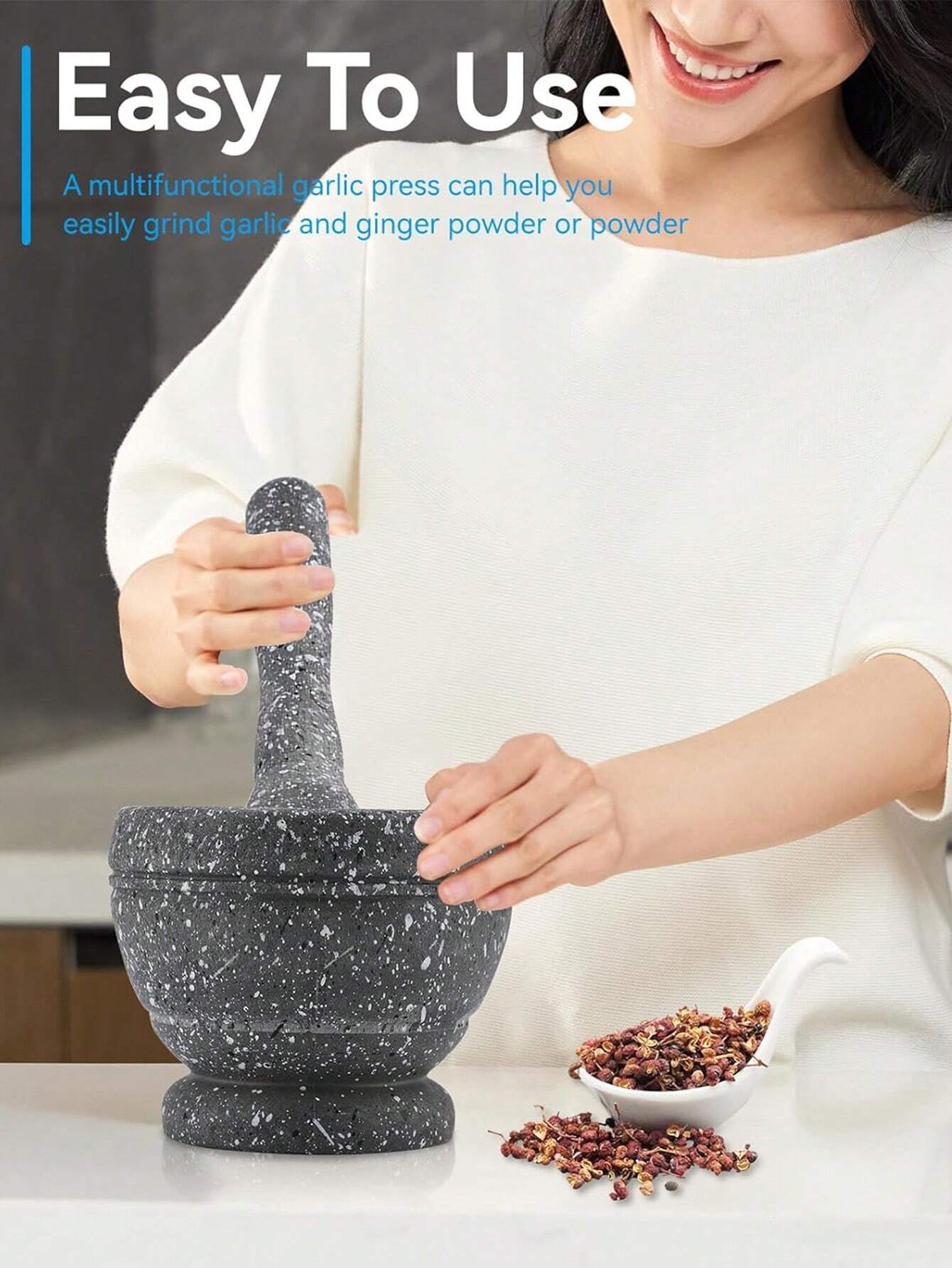 Granite Pattern Garlic Crusher