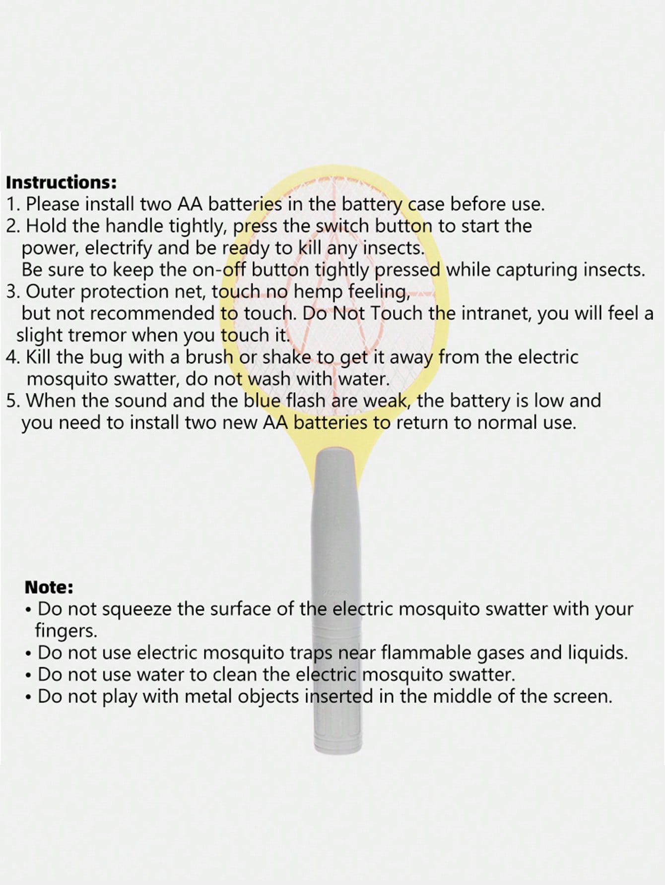 Electric Mosquito Swatter Racket