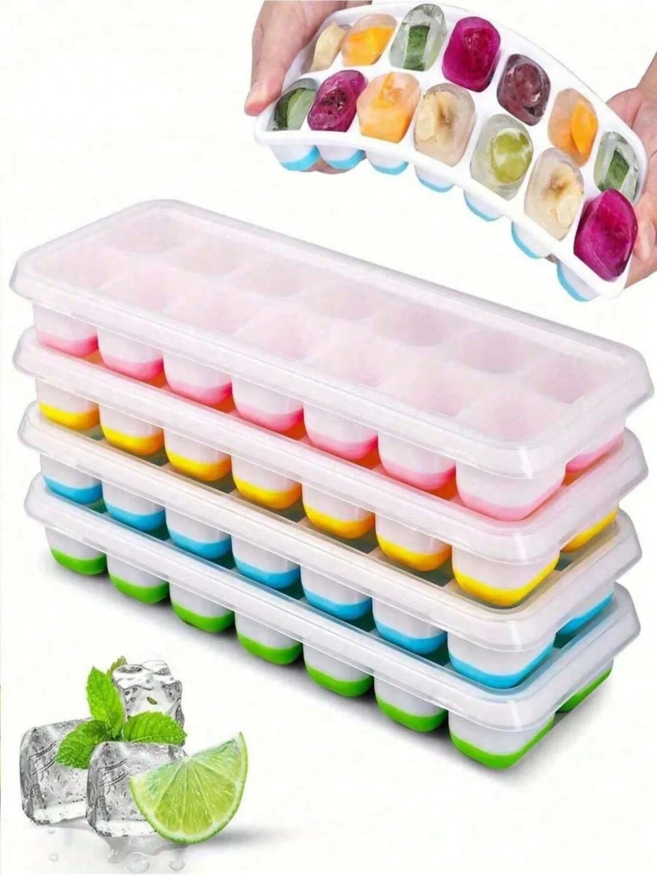 Silicone Ice Cube Tray with Lid
