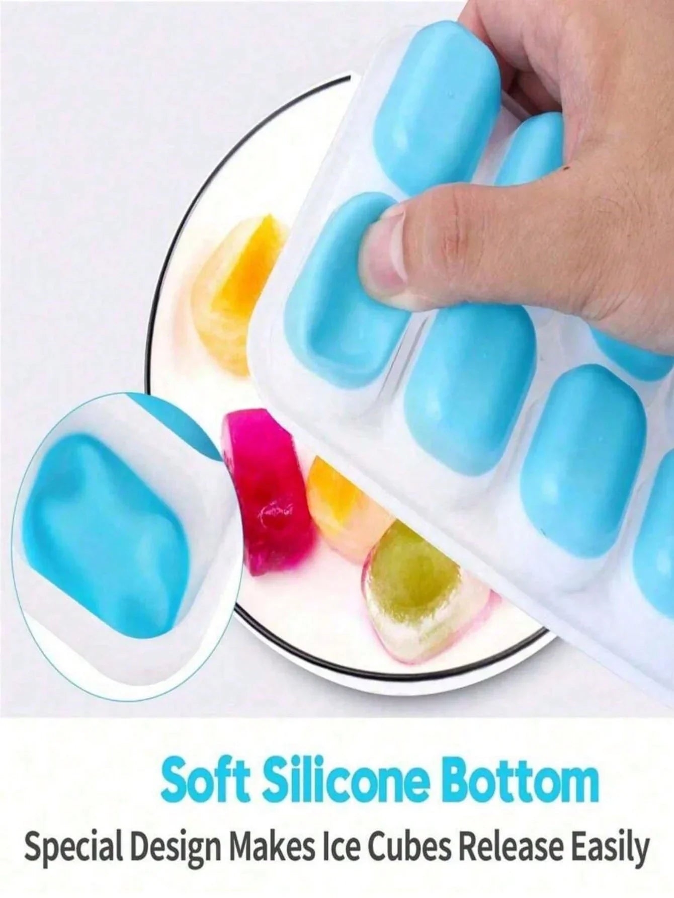Silicone Ice Cube Tray with Lid