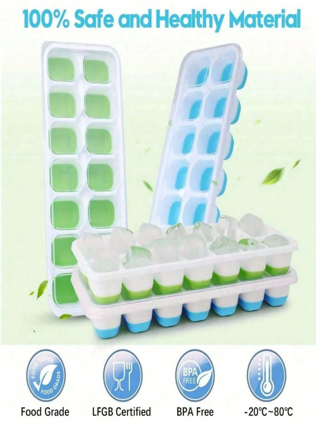 Silicone Ice Cube Tray with Lid