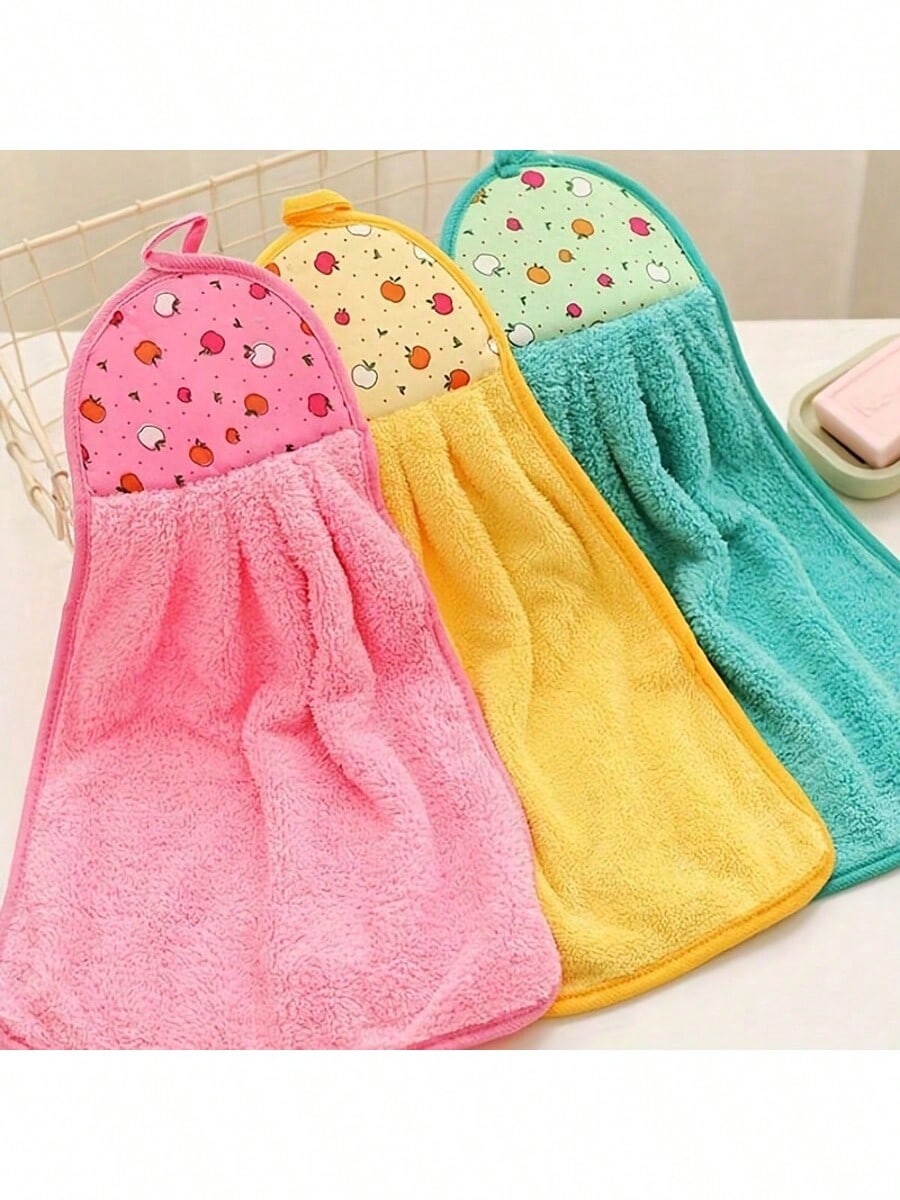 3pcs Coral Fleece Kitchen Towels