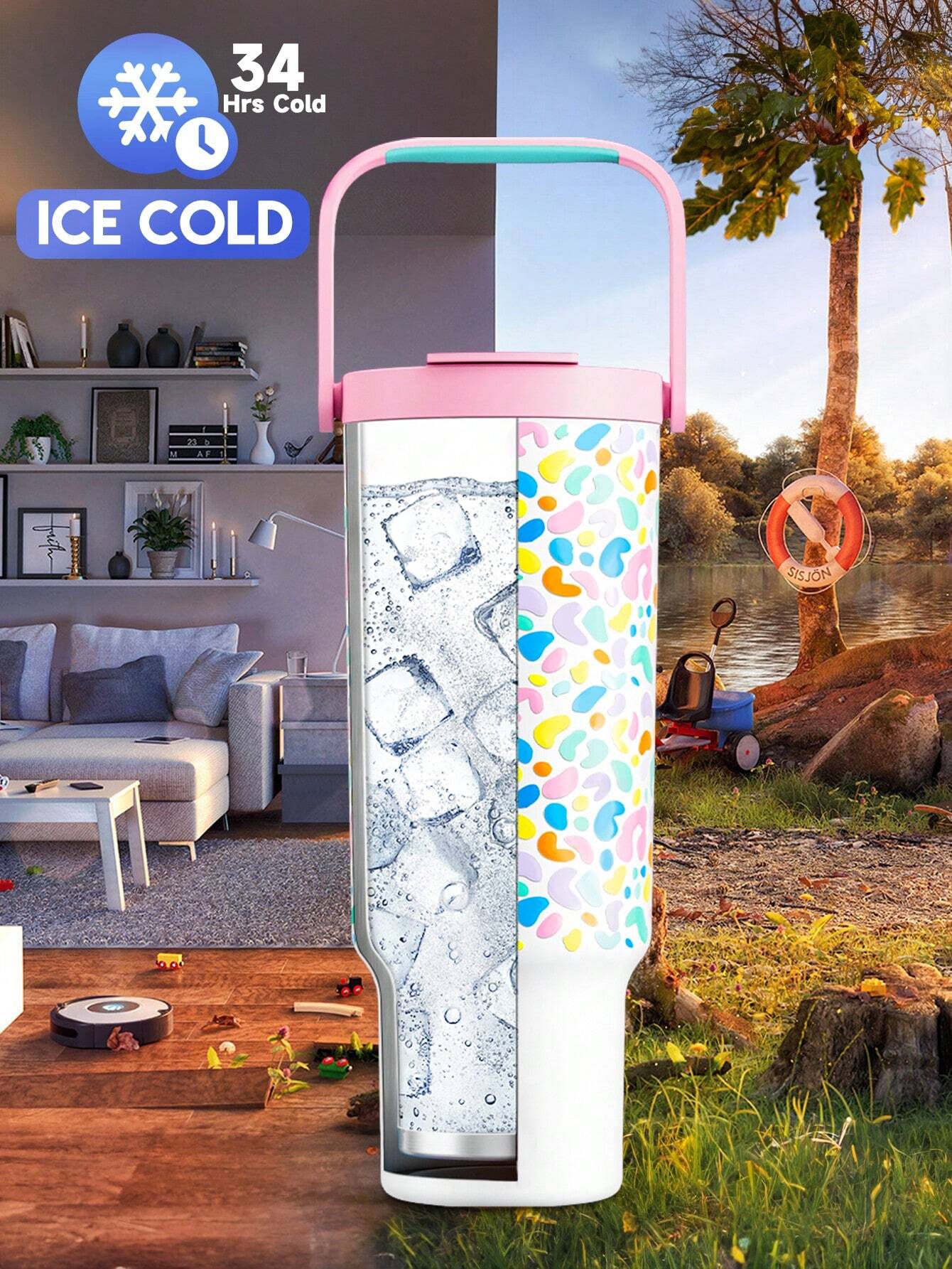 Meoky 40oz Insulated Handle Cup