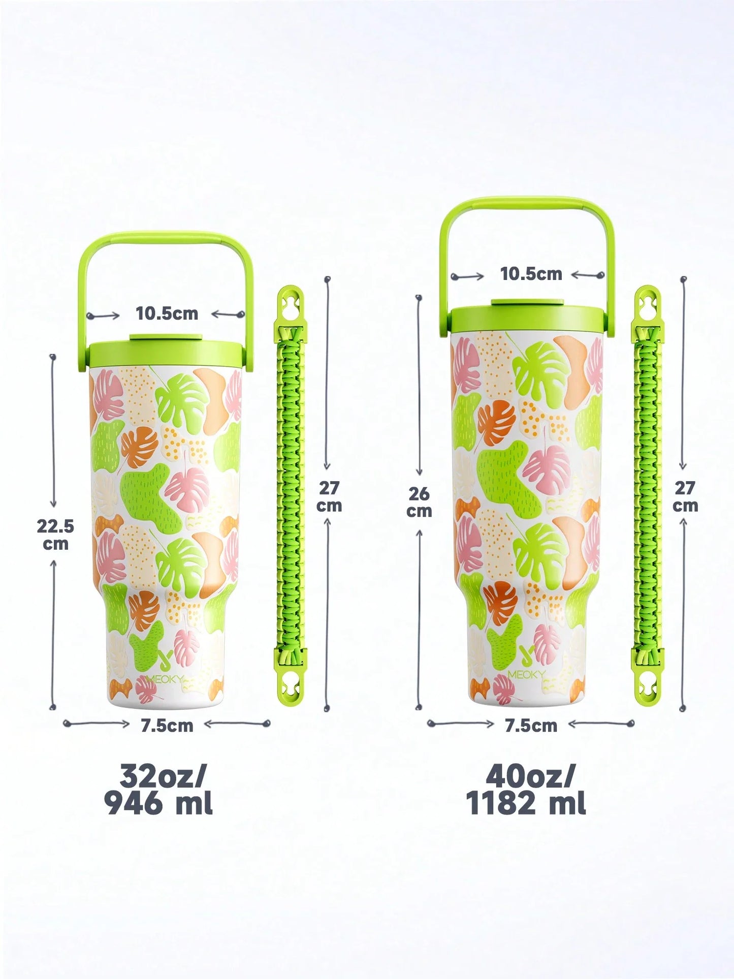 Meoky 40oz Insulated Stainless Steel Tumbler