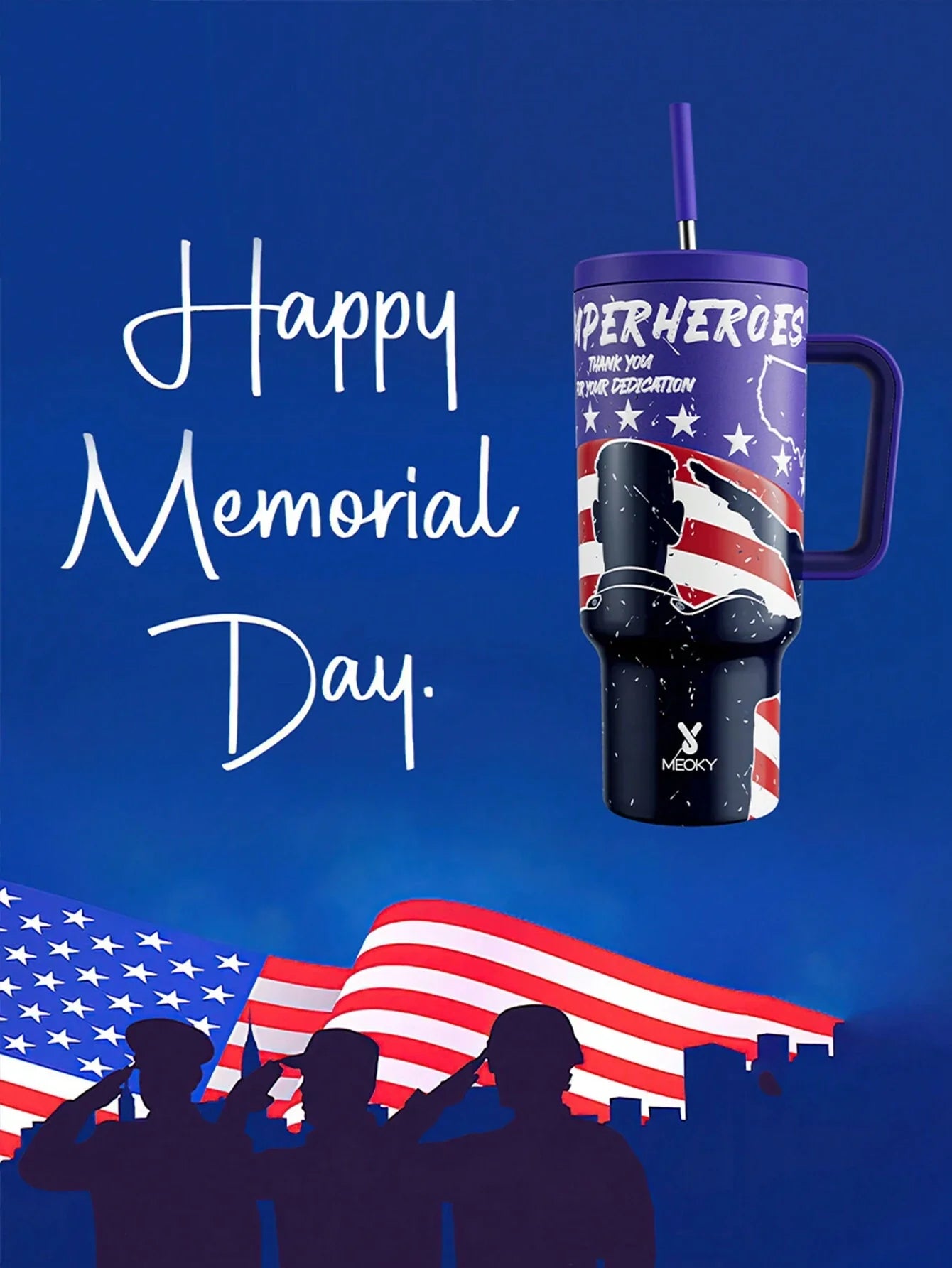 Meoky 40oz Insulated Tumbler Handle