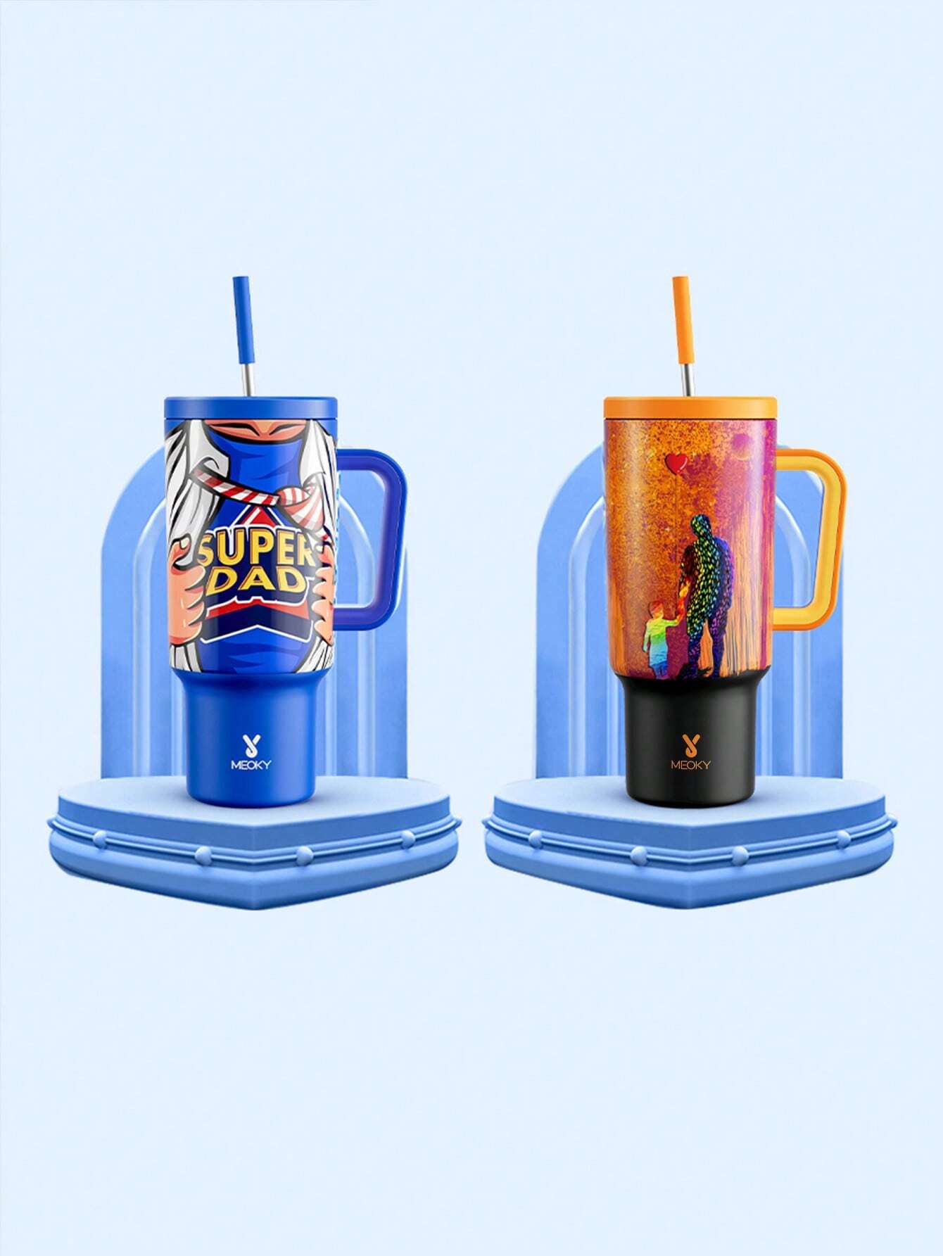 Meoky 40oz Insulated Tumbler Straw