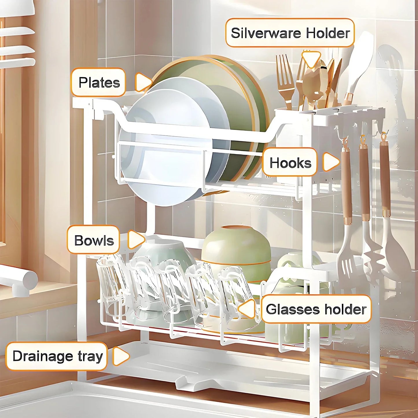 Kitchen Bowl and Plate Organizer