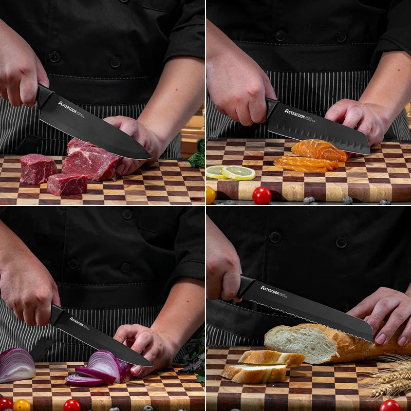 German Steel Kitchen Knife Block