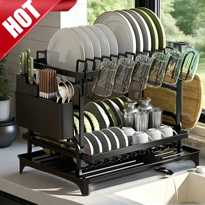 Kitchen Dish Rack with Drainboard