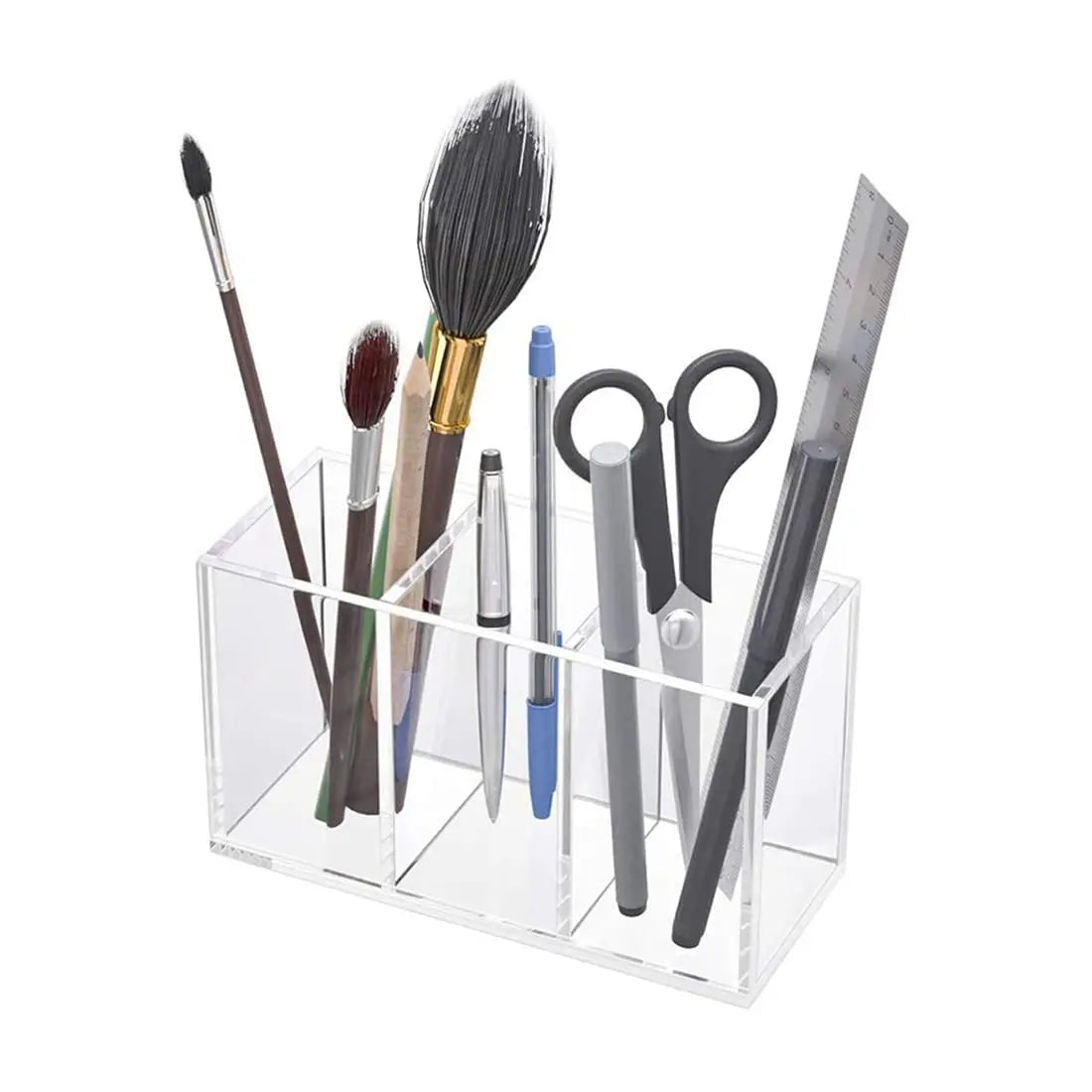 wnnideo 3-Slot Acrylic Brush Organizer