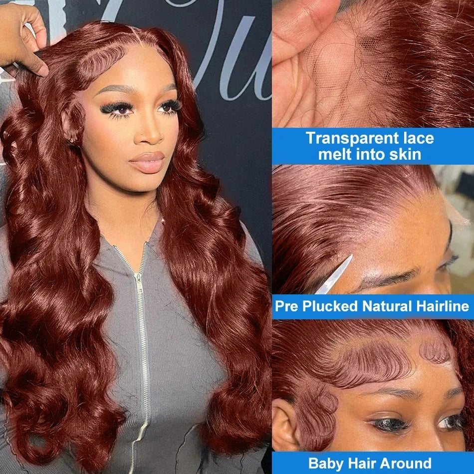 YKB Reddish Brown Body Wave Wig