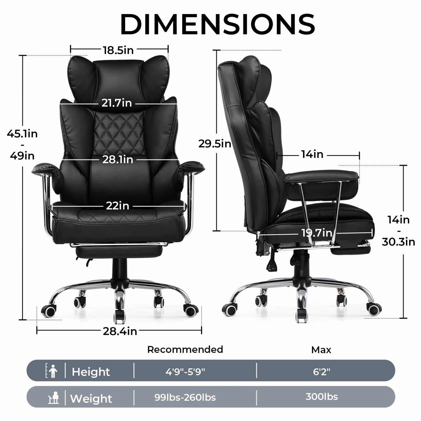 COMHOMA Big & Tall Ergonomic Gaming Chair