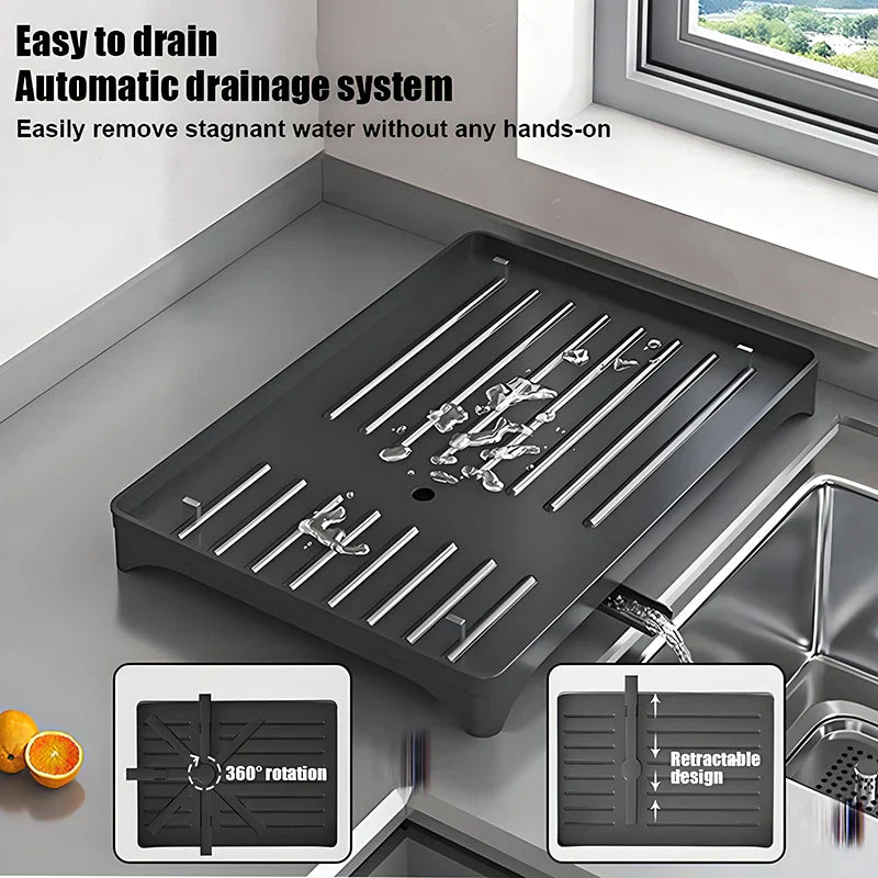 Kitchen Dish Rack with Drainboard