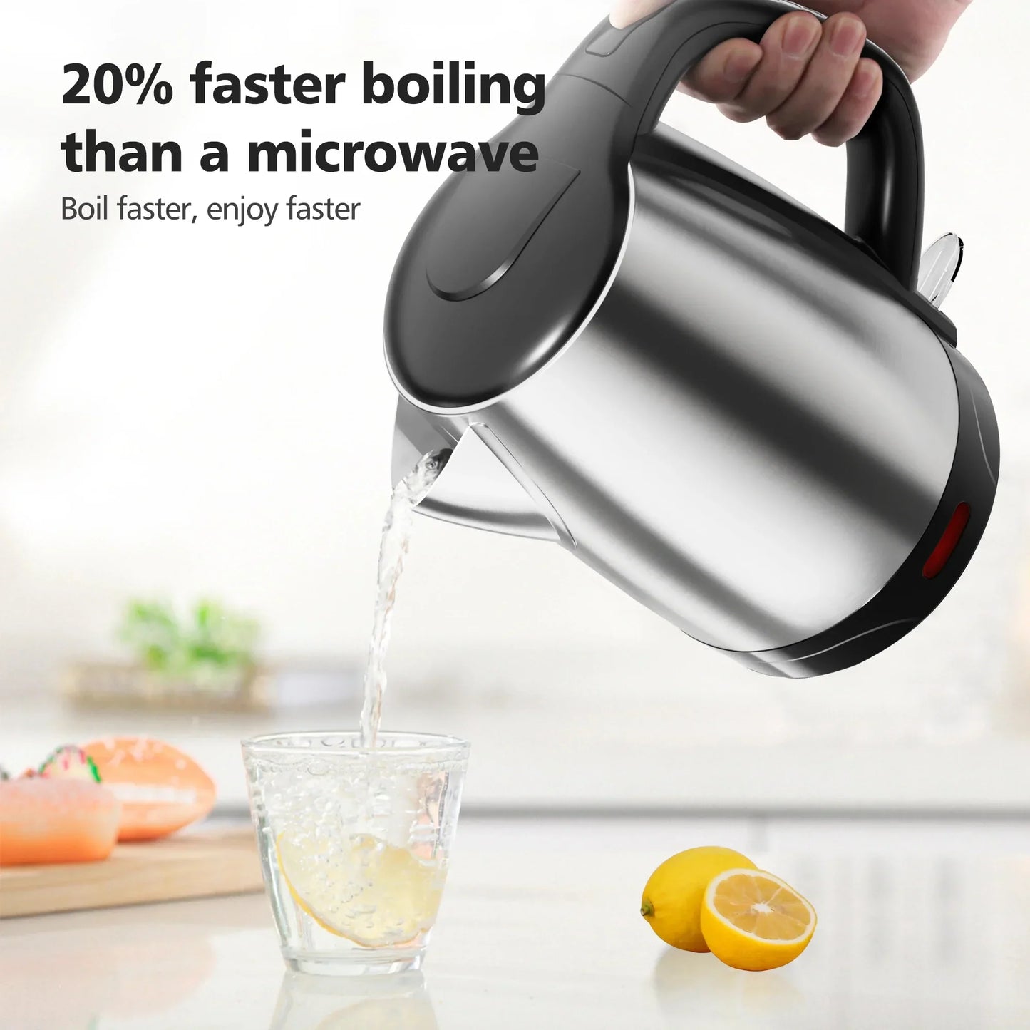 Electric Tea Kettle  1.7L Stainless Steel