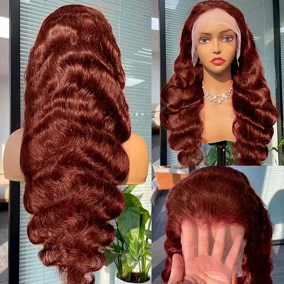 YKB Reddish Brown Body Wave Wig