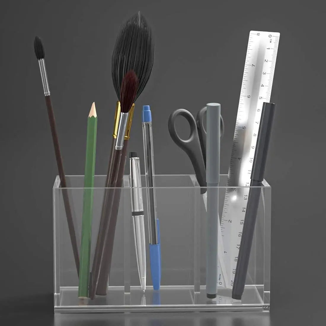 wnnideo 3-Slot Acrylic Brush Organizer