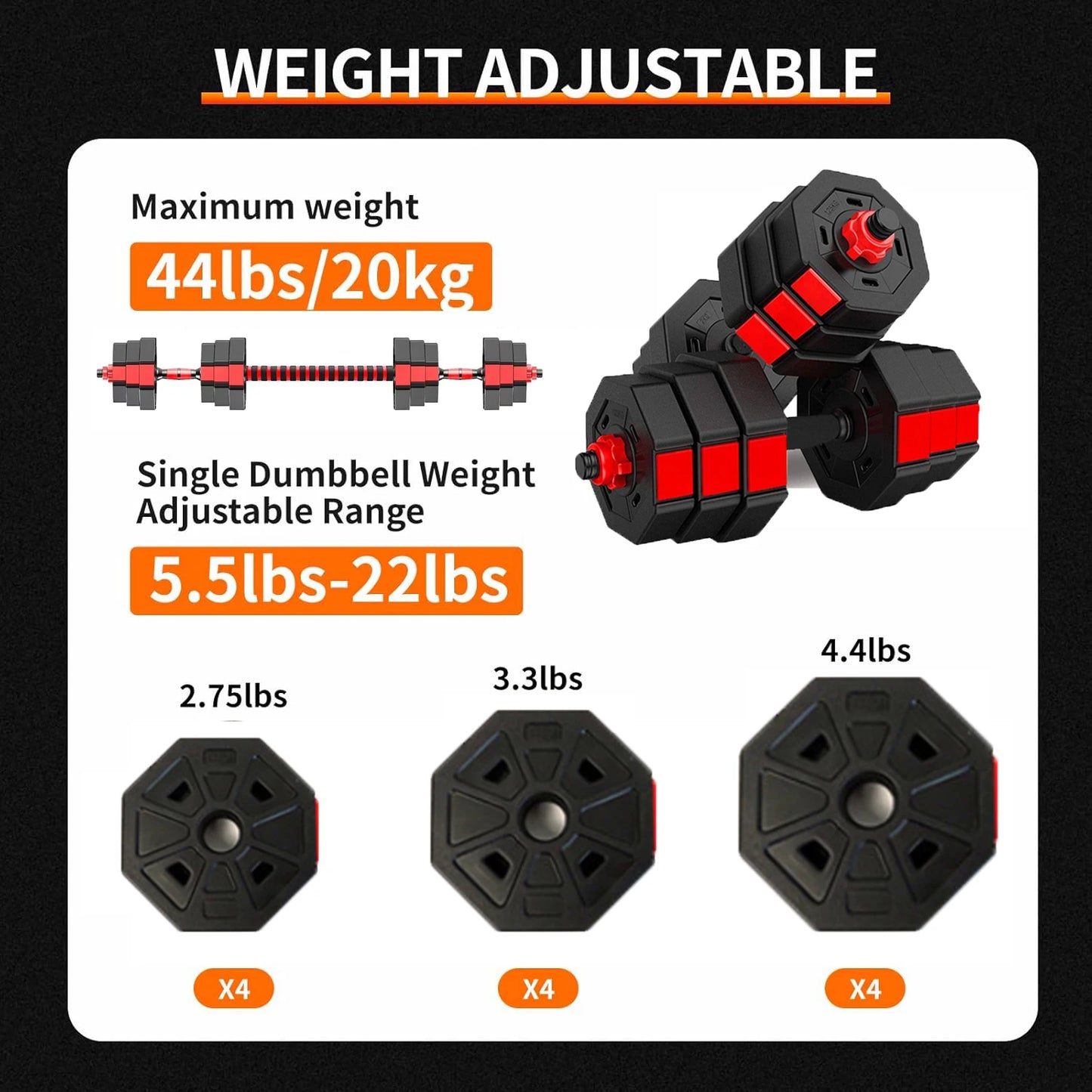 Adjustable Dumbbell Barbell Set