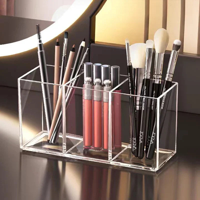 wnnideo 3-Slot Acrylic Brush Organizer