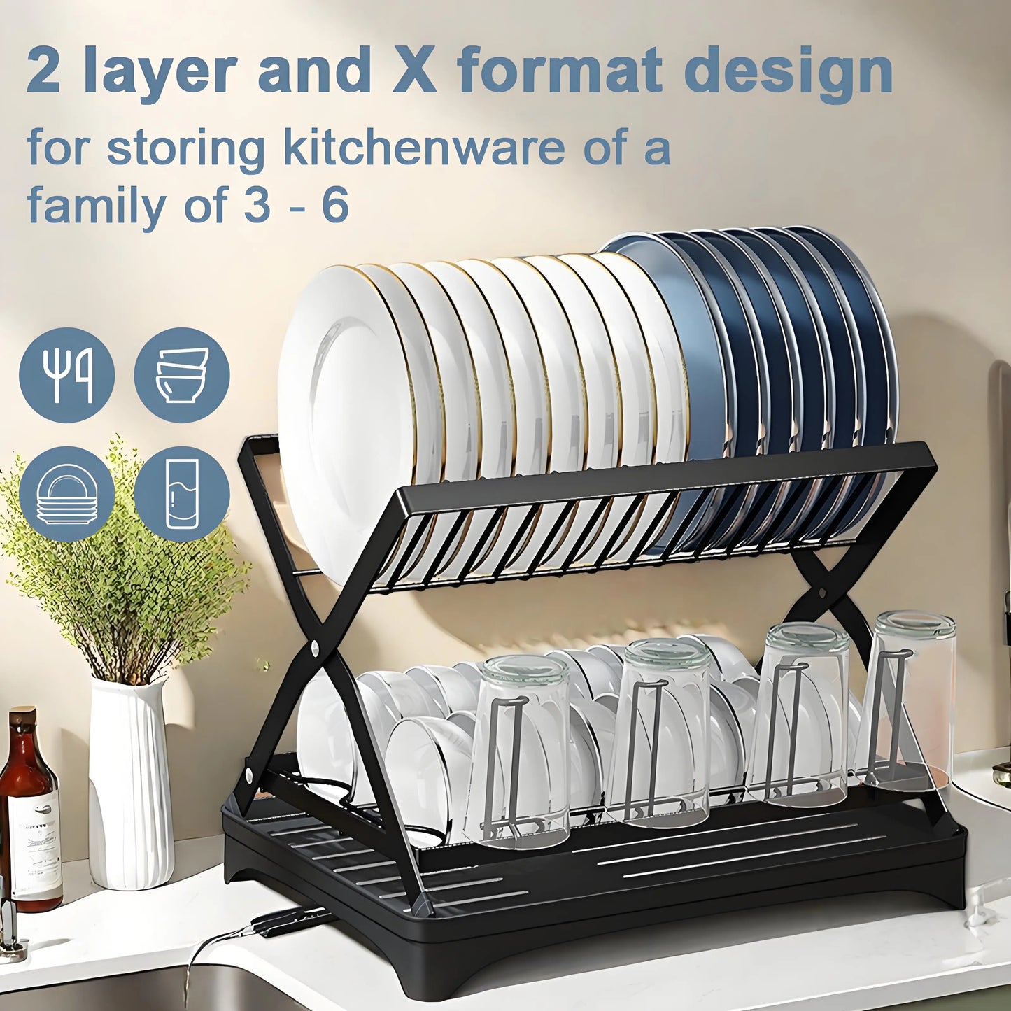 Collapsible Bowl and Plate Rack