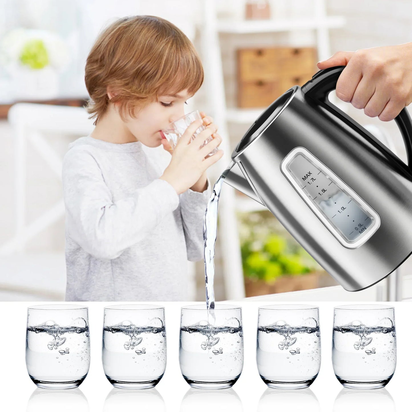 CACHOO Electric Stainless Steel Kettle 1.7L