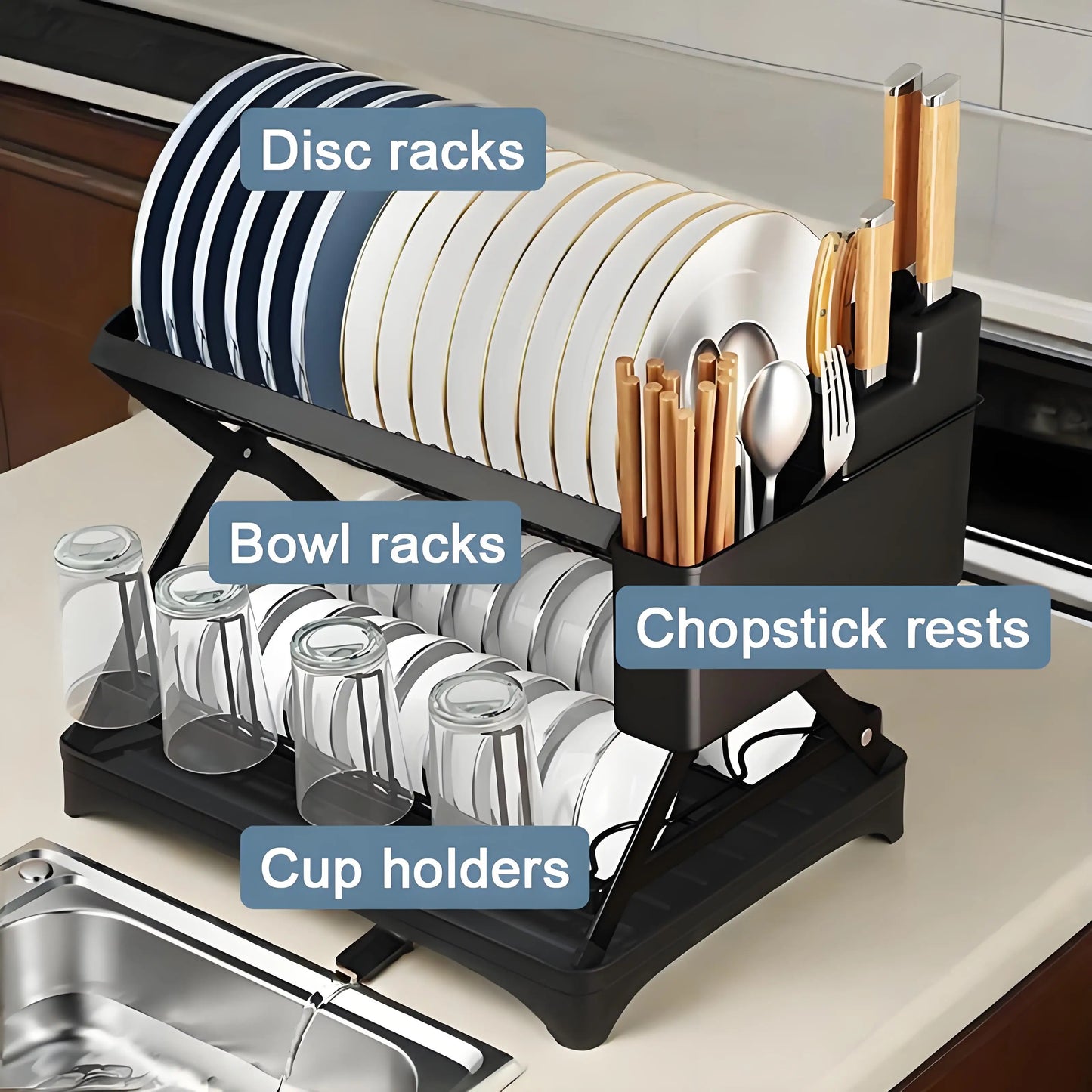 Collapsible Bowl and Plate Rack
