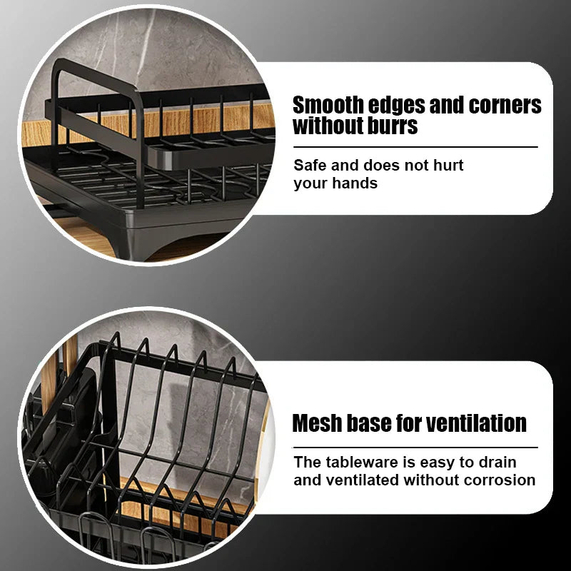 Kitchen Dish Rack with Drainboard