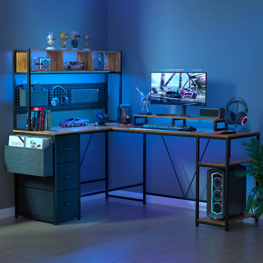 67" L-Shaped Gaming Desk