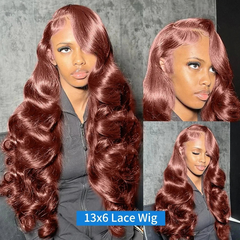 YKB Reddish Brown Body Wave Wig
