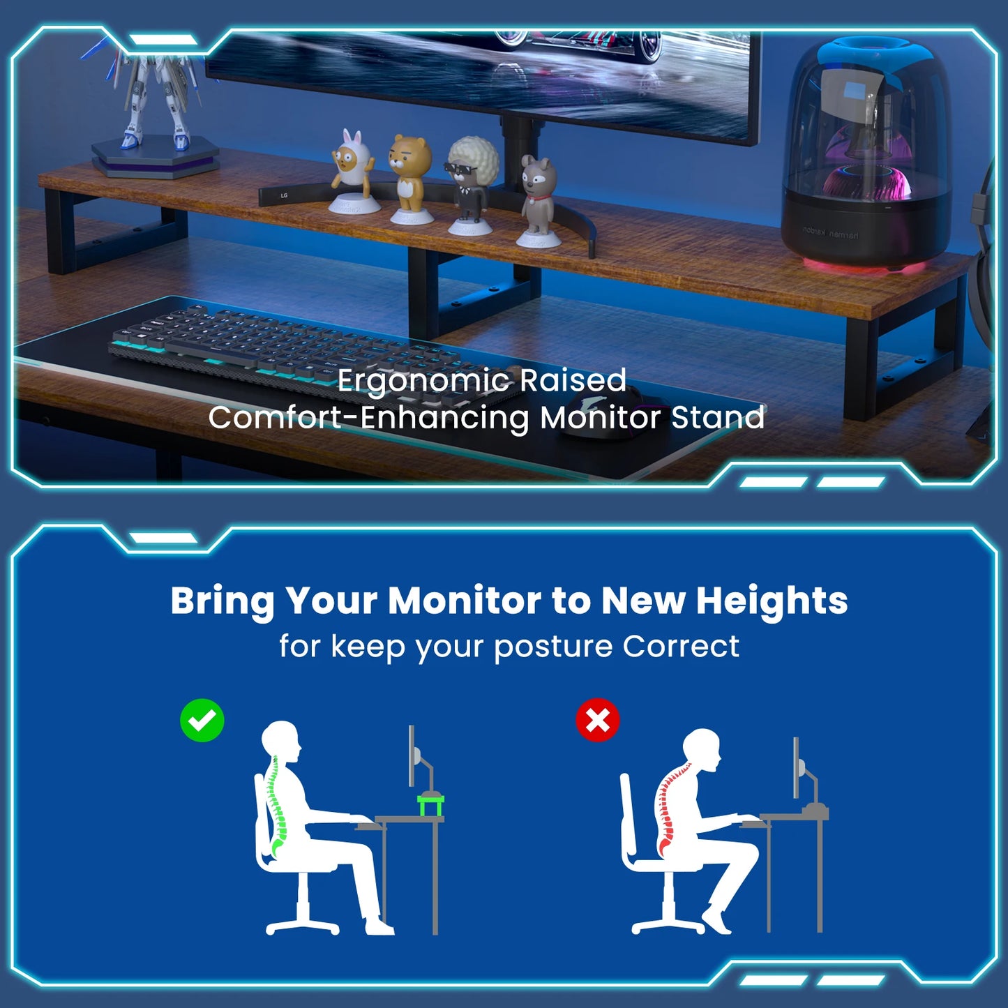 67" L-Shaped Gaming Desk