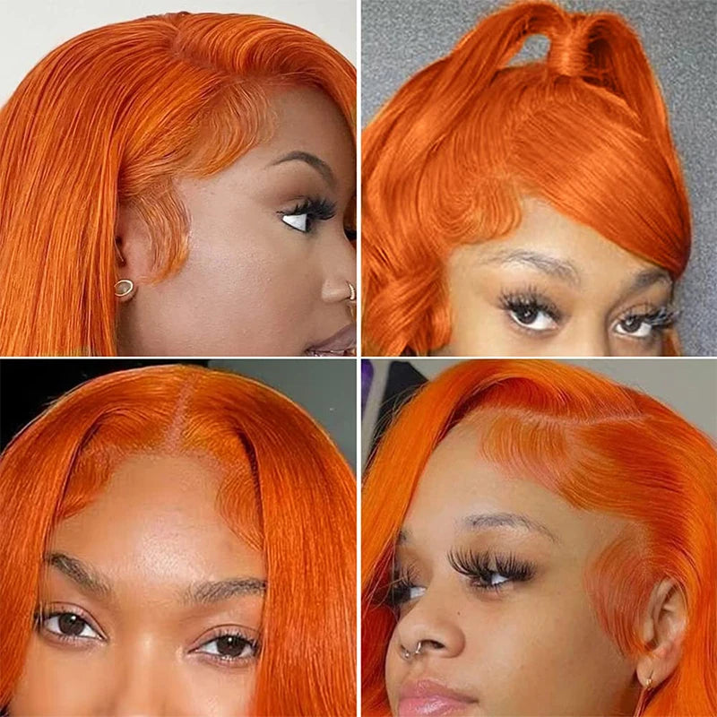 Orange Ginger Straight Lace Wig
