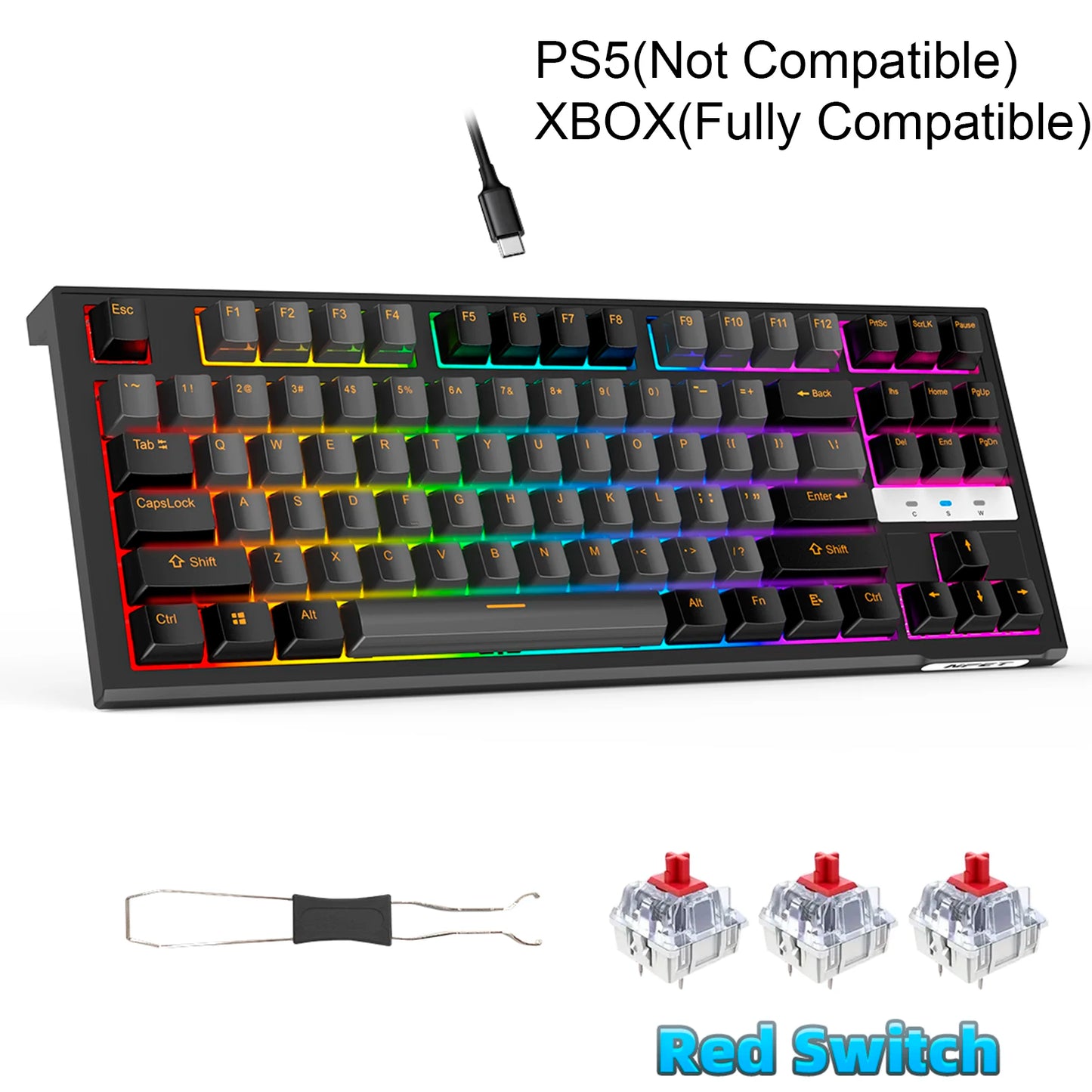 NPET 87 Keys RGB Mechanical Keyboard