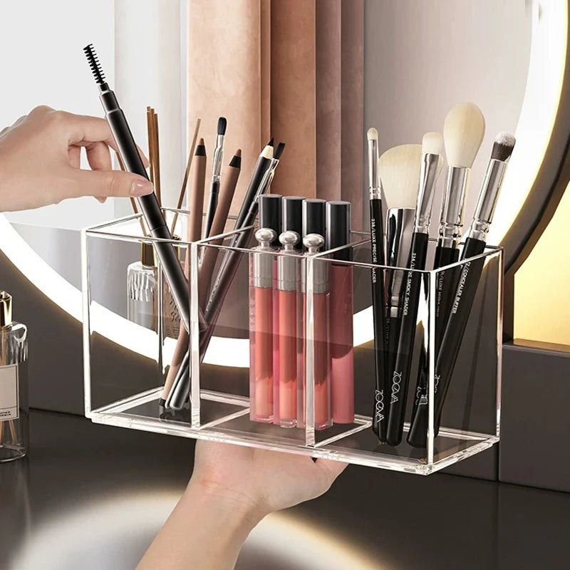 wnnideo 3-Slot Acrylic Brush Organizer