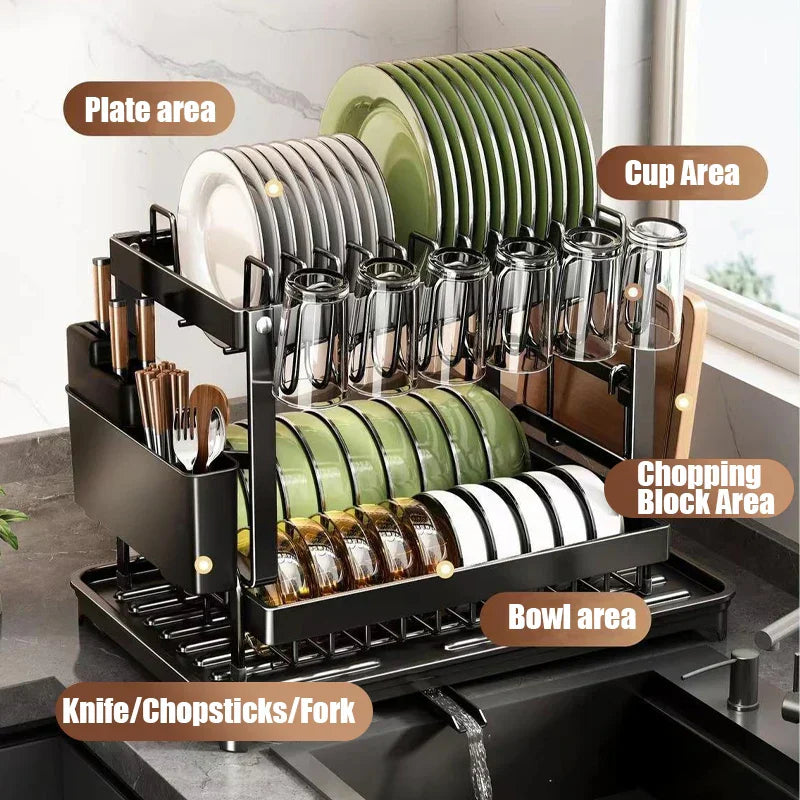 Kitchen Dish Rack with Drainboard