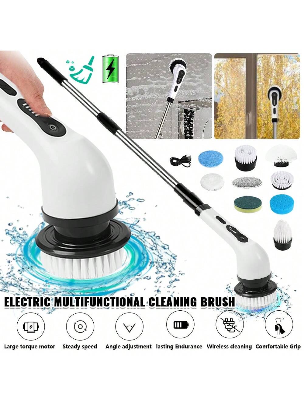 Powerful Cordless Electric Spin Scrubber